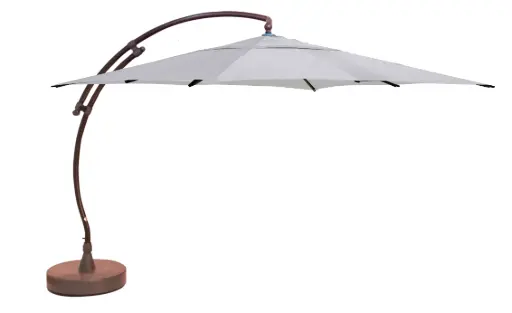 [SG10218391] Parasol carré Olefin 320 + pied (Titane) 