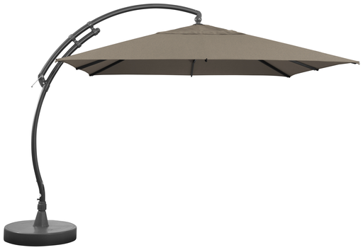 [SGN10345438] Parasol vierkant Olefin 300 + voet (Taupe) 