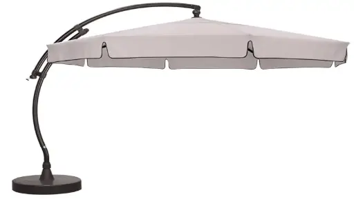 [SG10219289] Parasol achthoekig Olefin 350 + voet (Lichtgrijs) 