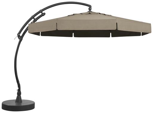 [SGN10336943] Parasol achthoekig Olefin 350 + voet (Licht taupe) 